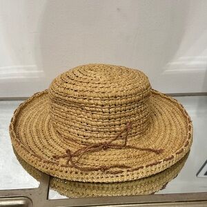Helen Kaminski Natural Braided Straw Sunhat with Tie